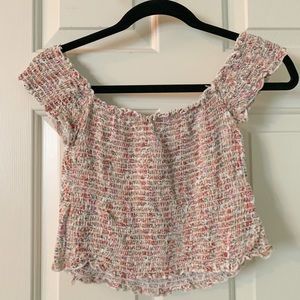 Floral Off The Shoulder Crop Top